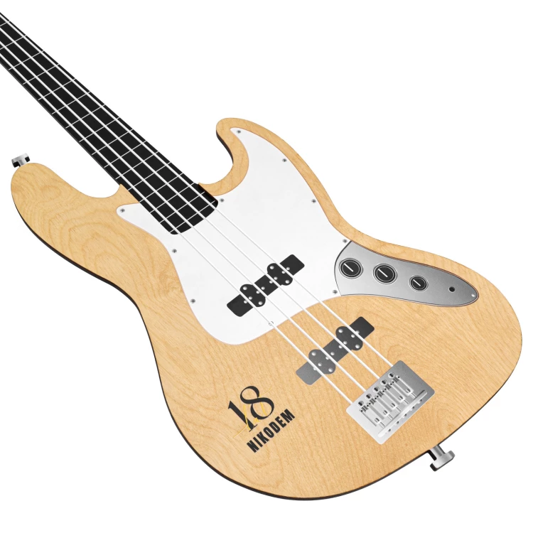 18th birthday gift - decorative large bass guitar with UV printing - size 300x900 mm - DEK039