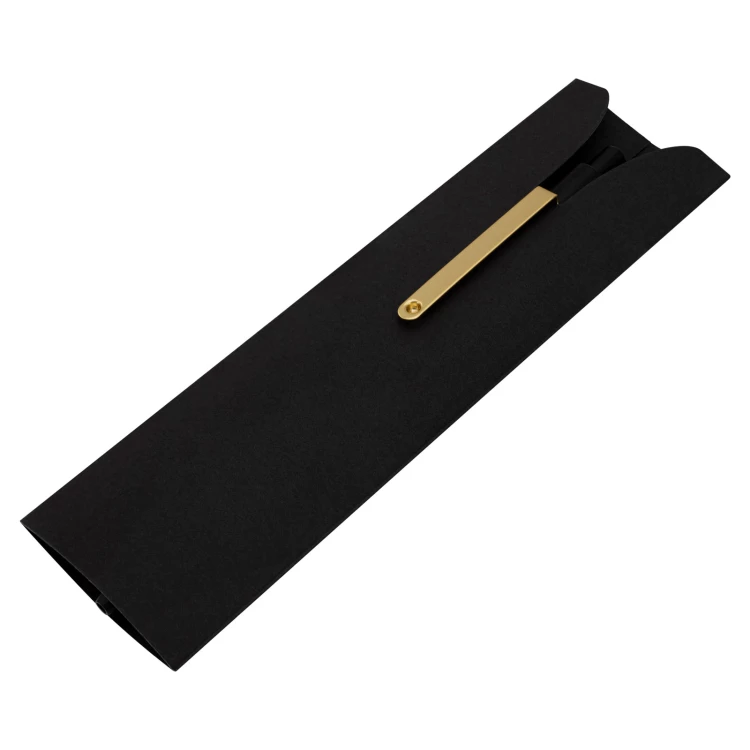 Metal ballpoint pen with customised engraving + eco-friendly case - DP026