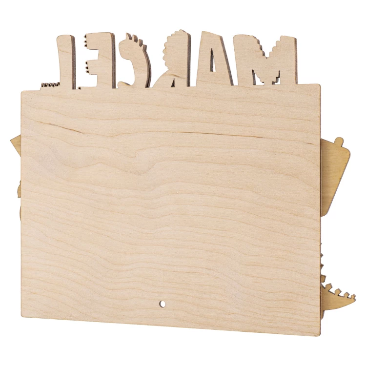 Wooden name badge with photo - laser engraving - dimensions 230x180mm - MET012