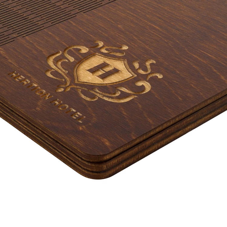 Wooden waiter's payer - custom laser engraving - size 110x170mm - MEN028