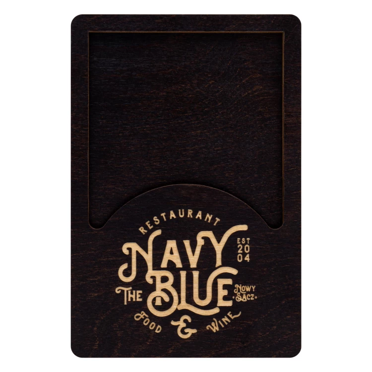 Wooden waiter's payer - custom laser engraving - size 110x170 mm - MEN029