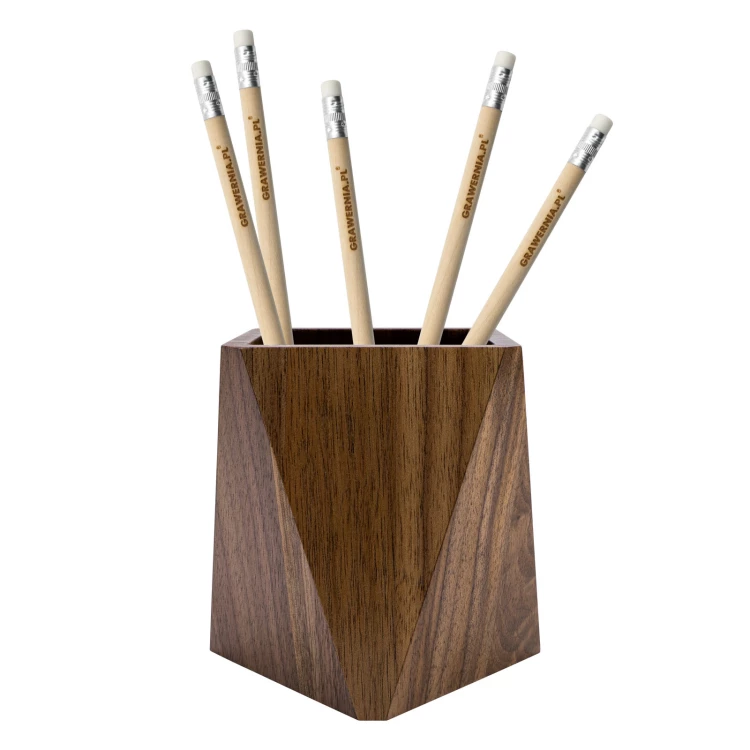 Wooden desk container with engraving - H 95 mm - PNB001