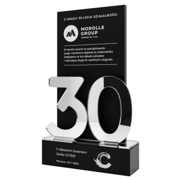 Business anniversary statuette - 30th anniversary gift for a company - wys. 25 cm - DTA205