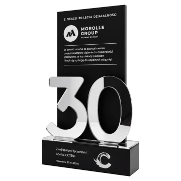 Business anniversary statuette - 30th anniversary gift for a company - wys. 25 cm - DTA205