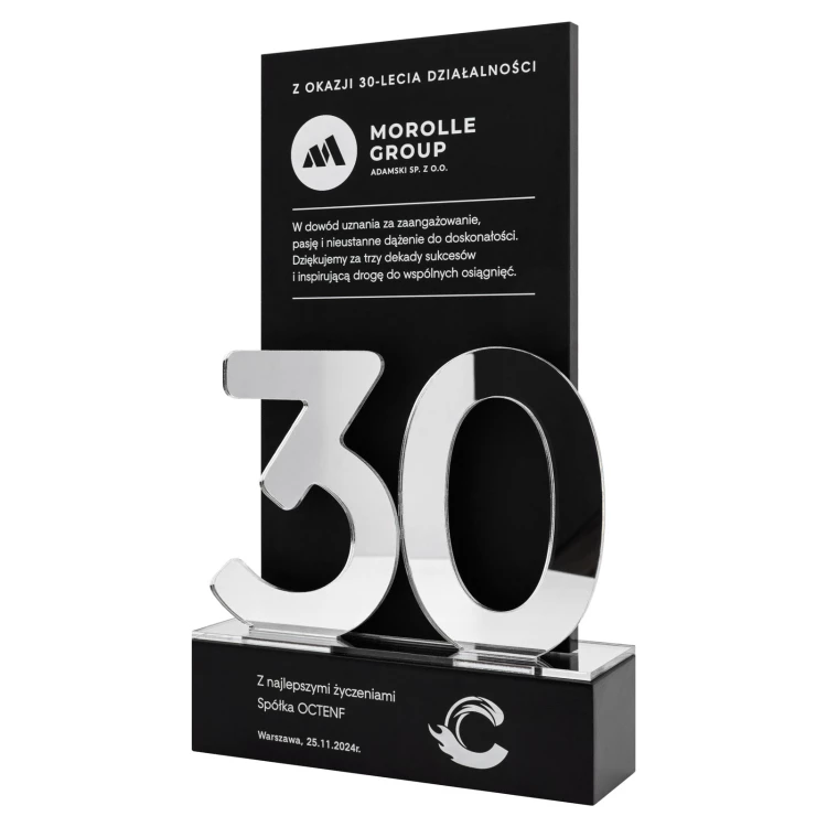 Business anniversary statuette - 30th anniversary gift for a company - wys. 25 cm - DTA205