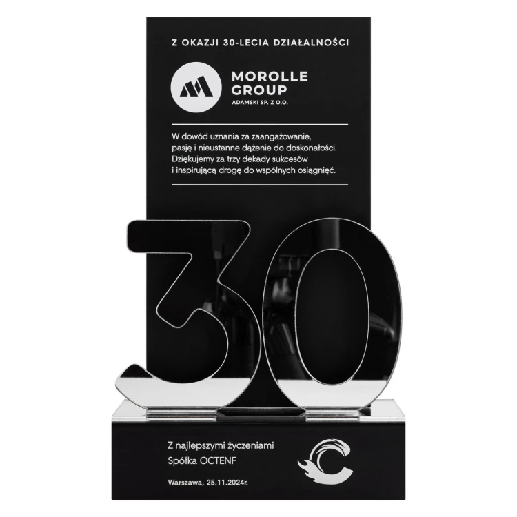 Business anniversary statuette - 30th anniversary gift for a company - wys. 25 cm - DTA205