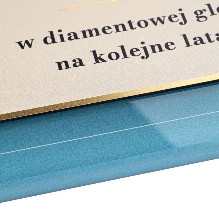 UV printed glass diploma - wedding anniversary - size 210x297mm (A4 format) - DUV106