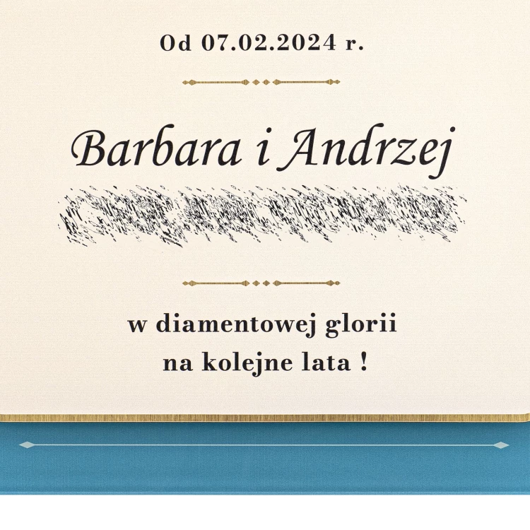 UV printed glass diploma - wedding anniversary - size 210x297mm (A4 format) - DUV106
