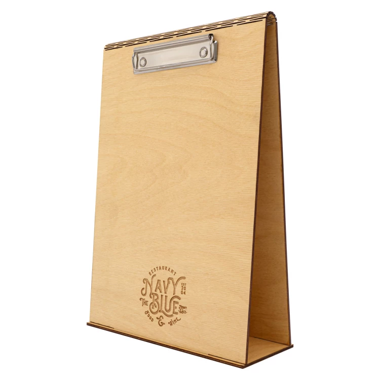 Double-sided wooden stand with clip (A4 format) - size 23x34 cm - ST087