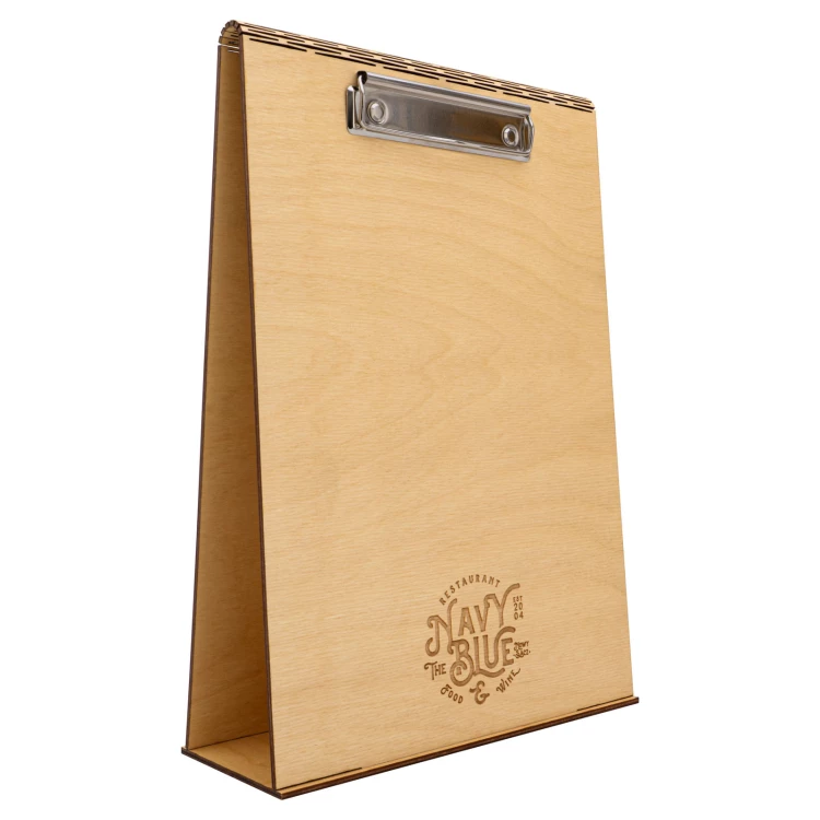 Double-sided wooden stand with clip (A4 format) - size 23x34 cm - ST087