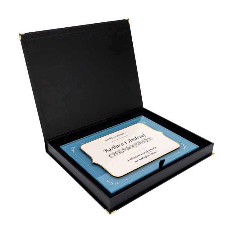 UV printed glass diploma - wedding anniversary - size 210x297mm (A4 format) - DUV106