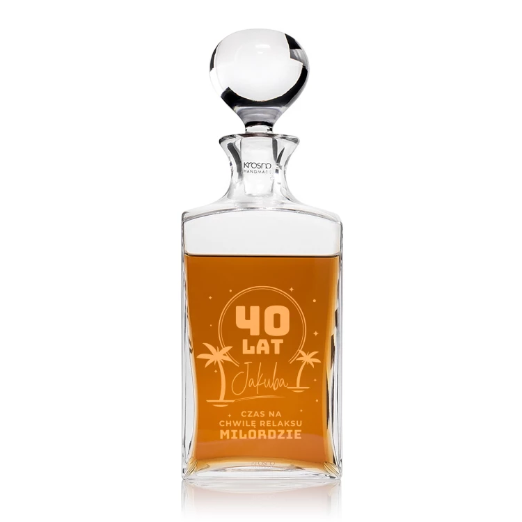 Carafe with engraving for whisky or liqueurs - TREFL - ideal gift for various occasions - KAR047