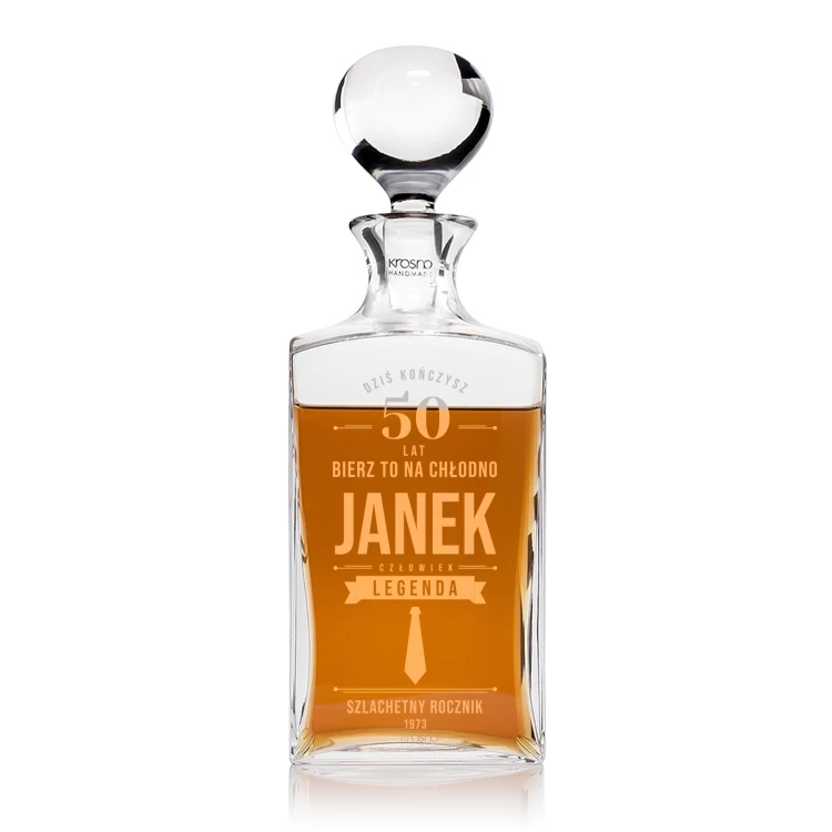 Carafe with engraving for whisky or liqueurs - TREFL - ideal gift for various occasions - KAR048