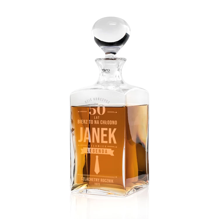 Carafe with engraving for whisky or liqueurs - TREFL - ideal gift for various occasions - KAR048