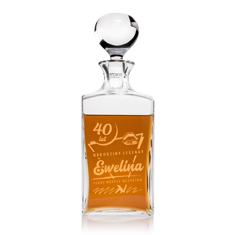 Carafe with engraving for whisky or liqueurs - TREFL - ideal gift for various occasions - KAR049