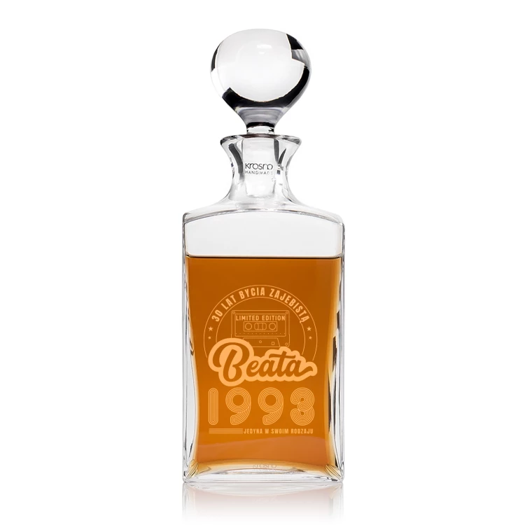 Carafe with engraving for whisky or liqueurs - TREFL - ideal gift for various occasions - KAR052
