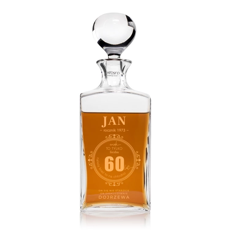 Carafe with engraving for whisky or liqueurs - TREFL - ideal gift for various occasions - KAR053