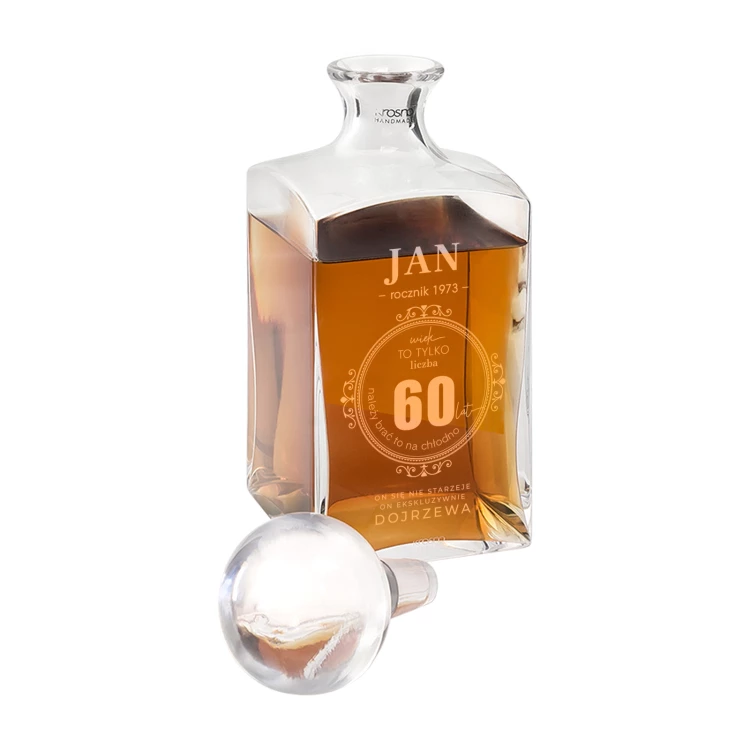 Carafe with engraving for whisky or liqueurs - TREFL - ideal gift for various occasions - KAR053