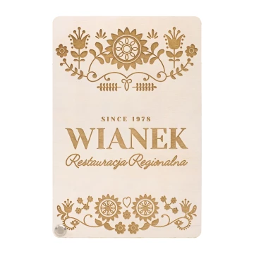 Wooden waiter's paypal - custom laser engraving - size 115x170mm - MEN030