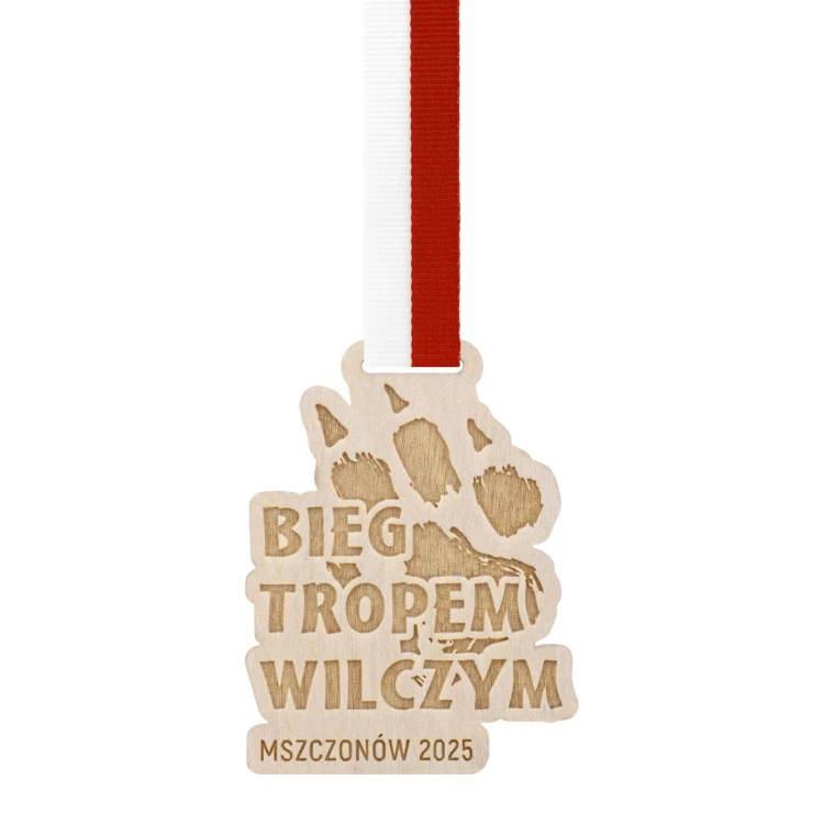 Wooden medal with laser engraving - dimensions: 70x50mm - thickness 3mm - MGR121