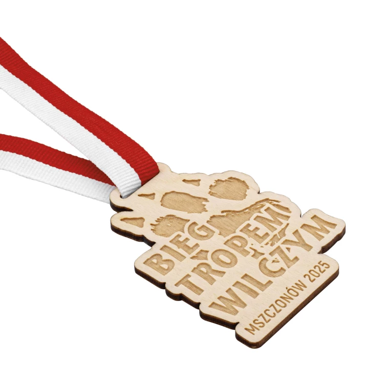 Wooden medal with laser engraving - dimensions: 70x50mm - thickness 3mm - MGR121