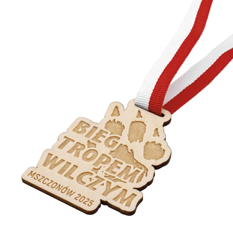 Wooden medal with laser engraving - dimensions: 70x50mm - thickness 3mm - MGR121