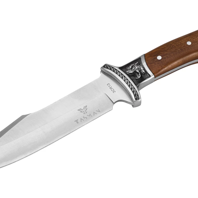 Tasman MAORI hunting knife with fixed head - engraving on blade and handle - NOZ002