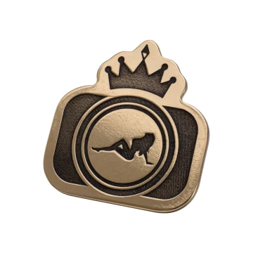 Brass pin - laser engraving - size 18x19 mm - PWD043