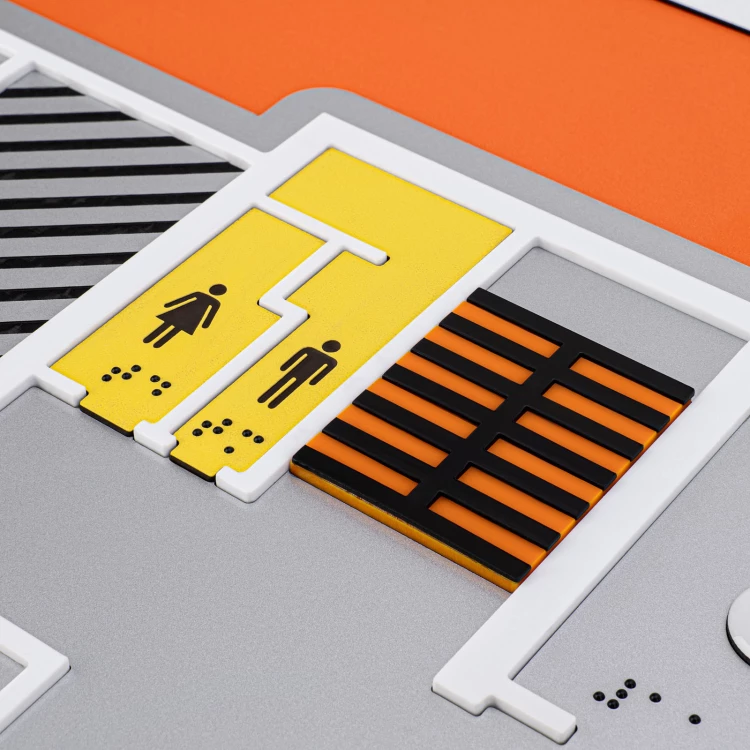 Braille typhographic plan - Hard PVC, 3D doming, laminate and acrylic - Dimension 1000x800mm - TAB639
