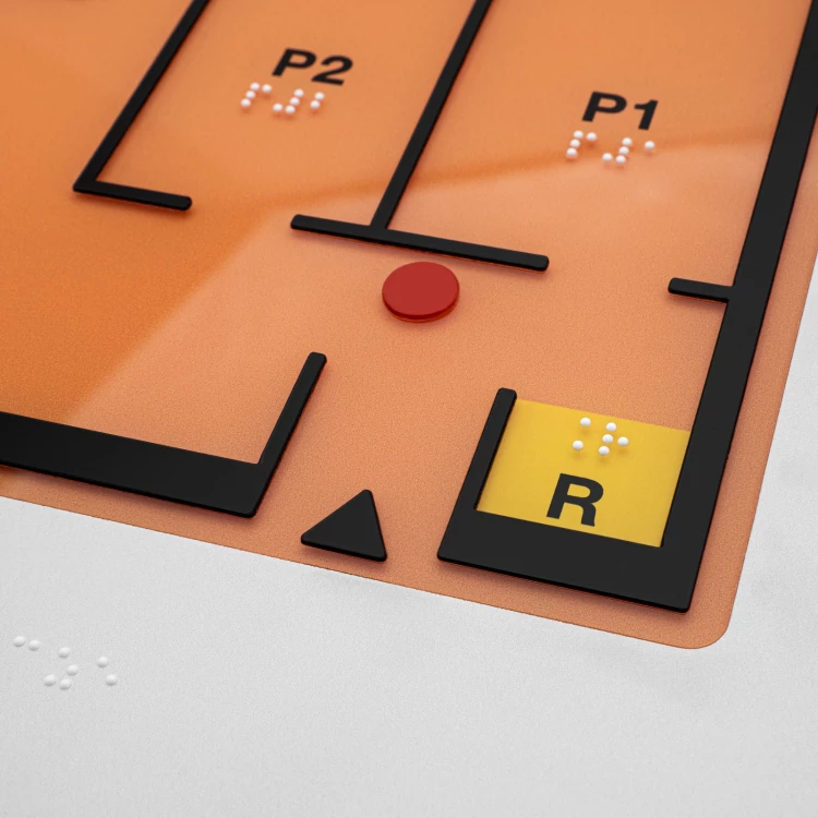 Braille plan with Braille - Hard PVC, ADA plastic and acrylic - Dimension 475x320 mm - TAB666