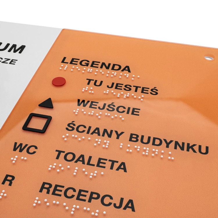 Braille plan with Braille - Hard PVC, ADA plastic and acrylic - Dimension 475x320 mm - TAB666