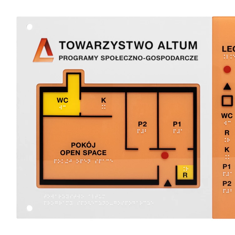 Braille plan with Braille - Hard PVC, ADA plastic and acrylic - Dimension 475x320 mm - TAB666
