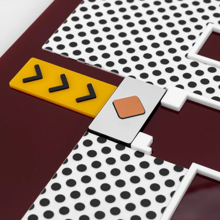 Braille plan with tile writing - ADA material, 3D doming, laminate and acrylic - Dimension 530x350 mm - TAB696