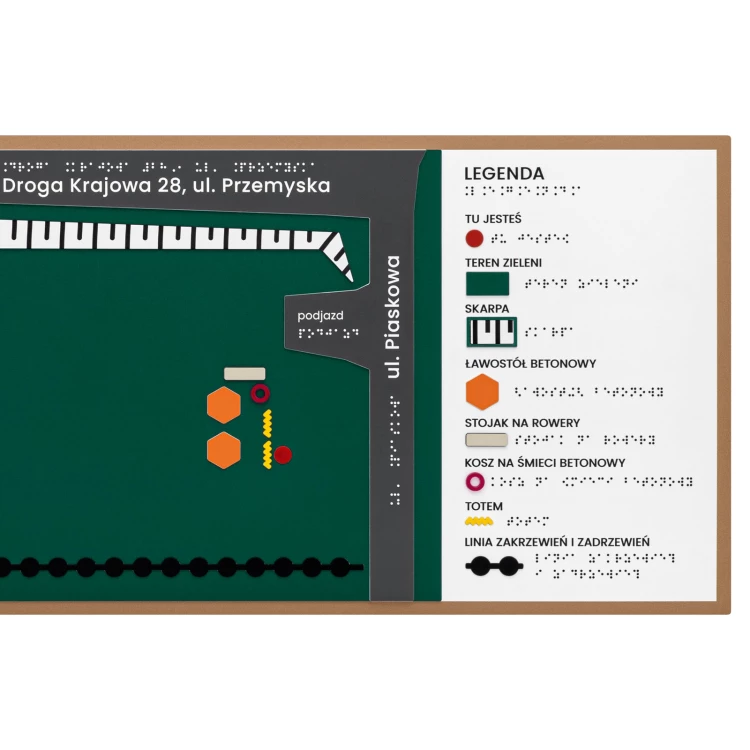 Braille plan with Braille - PVC hard, ADA plastic, laminate and acrylic - Dimensions 770x320 mm - TAB668