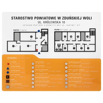 Braille tile plan - PVC hard, ADA plastic, laminate and acrylic - Dimension 550x435 mm - TAB674