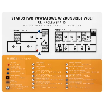 Braille tile plan - PVC hard, ADA plastic, laminate and acrylic - Dimension 550x435 mm - TAB674