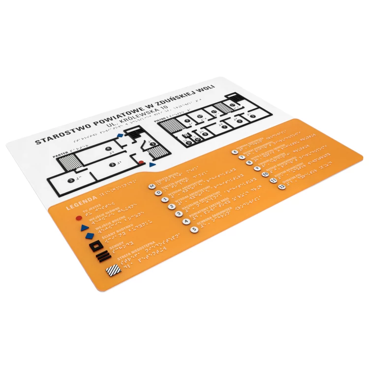 Braille tile plan - PVC hard, ADA plastic, laminate and acrylic - Dimension 550x435 mm - TAB674