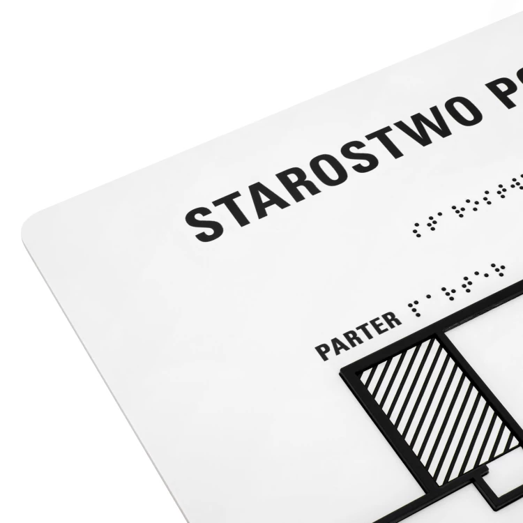 Braille tile plan - PVC hard, ADA plastic, laminate and acrylic - Dimension 550x435 mm - TAB674