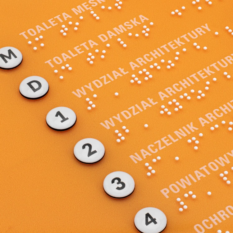 Braille tile plan - PVC hard, ADA plastic, laminate and acrylic - Dimension 550x435 mm - TAB674