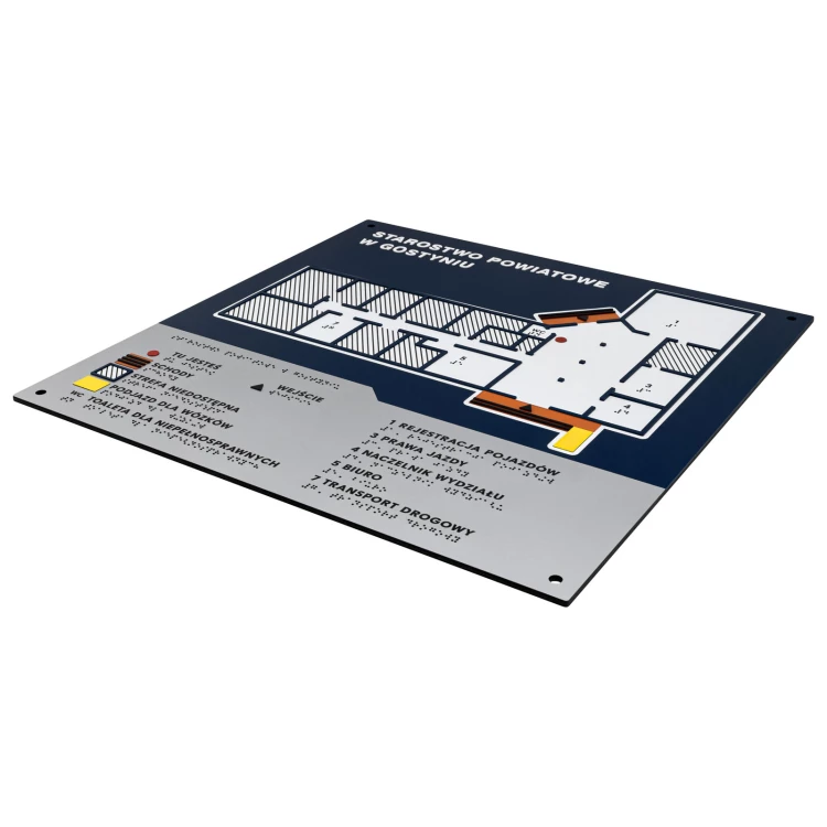 Braille tile plan - PVC hard, ADA plastic, laminate and acrylic - Dimension 475x480 mm - TAB675