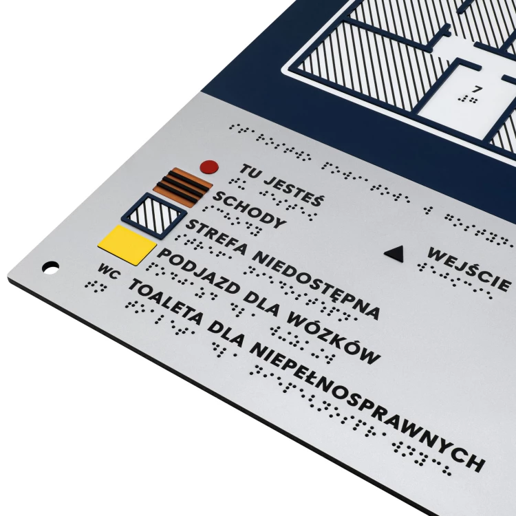Braille tile plan - PVC hard, ADA plastic, laminate and acrylic - Dimension 475x480 mm - TAB675