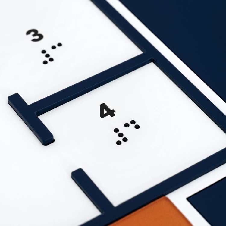 Braille tile plan - PVC hard, ADA plastic, laminate and acrylic - Dimension 475x480 mm - TAB675