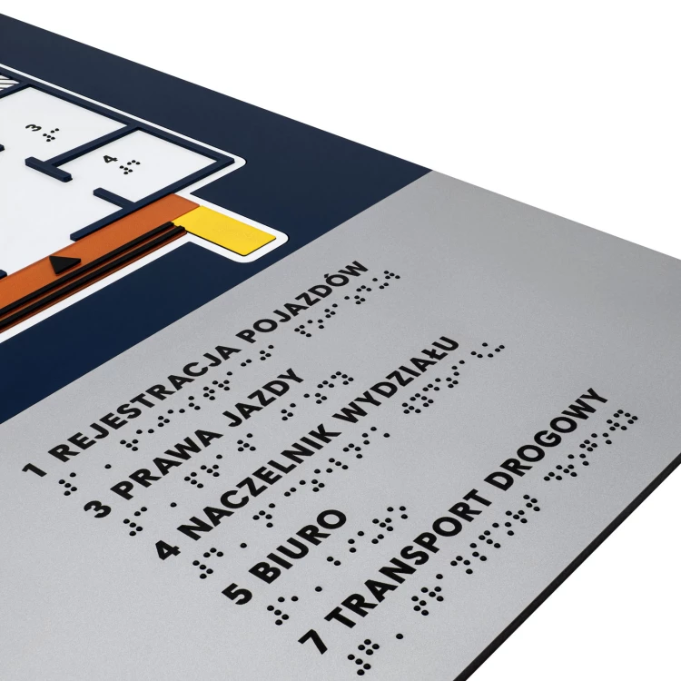 Braille tile plan - PVC hard, ADA plastic, laminate and acrylic - Dimension 475x480 mm - TAB675