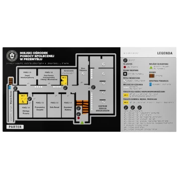 Braille and NFC tile plan - Hard PVC, ADA plastic, 3D doming, laminate and acrylic - Dimension 900x440 mm - TAB678