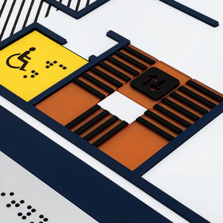 Braille tile plan - PVC hard, ADA plastic, laminate and acrylic - Dimension 480x440 mm - TAB676