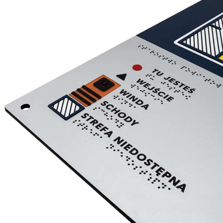 Braille tile plan - PVC hard, ADA plastic, laminate and acrylic - Dimension 480x440 mm - TAB676