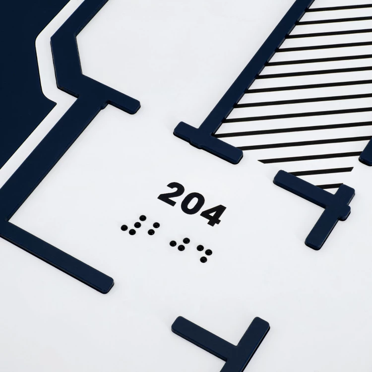 Braille tile plan - PVC hard, ADA plastic, laminate and acrylic - Dimension 450x520 mm - TAB677