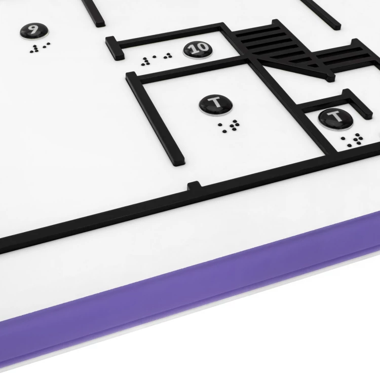 Braille plan with ADA material, 3D doming, laminate and acrylic - Size 690x450 mm - TAB680