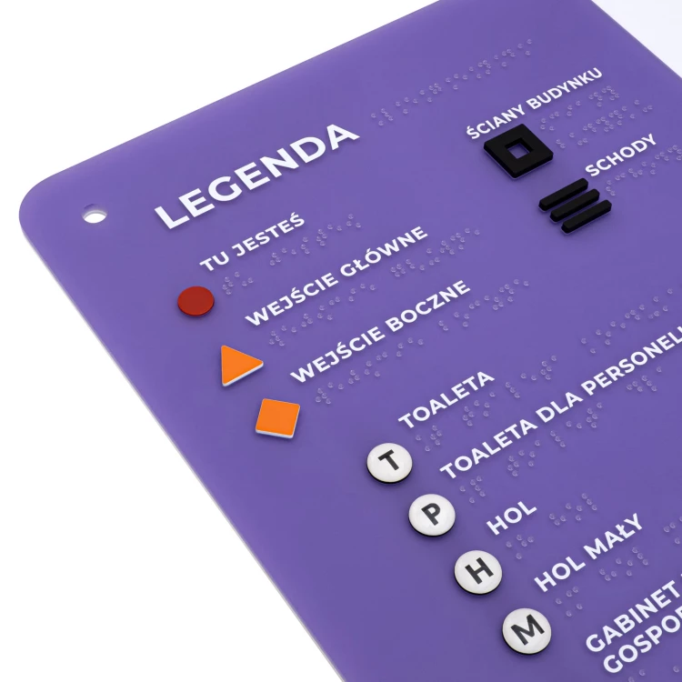 Braille plan with ADA material, 3D doming, laminate and acrylic - Size 690x450 mm - TAB680