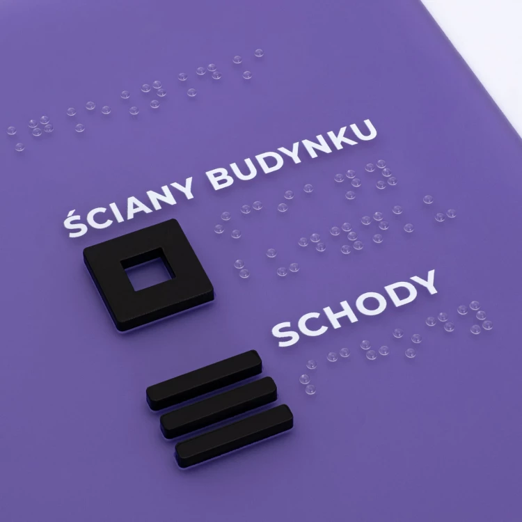 Braille plan with ADA material, 3D doming, laminate and acrylic - Size 690x450 mm - TAB680